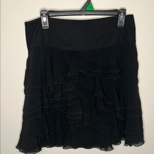 Elegant Black Ruffled Skirt
